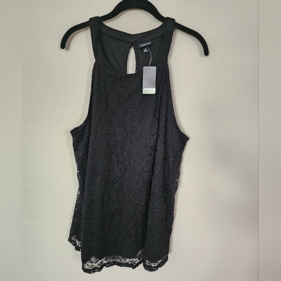NWT Torrid Elegant Black Lace Tank Size 2 - Picture 1 of 3
